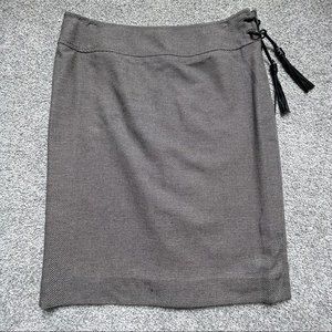 Vintage Yves Saint Laurent YSL Brown Silk Angora Pencil Skirt
